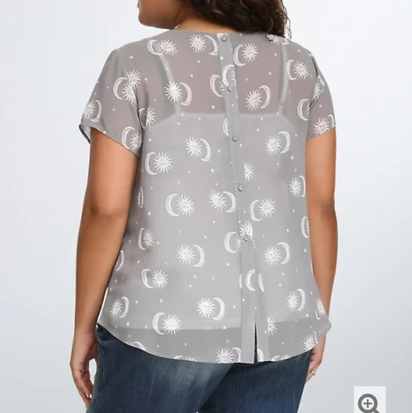 Torrid Gray Sun and Moon Blouse - Picture 3 of 7
